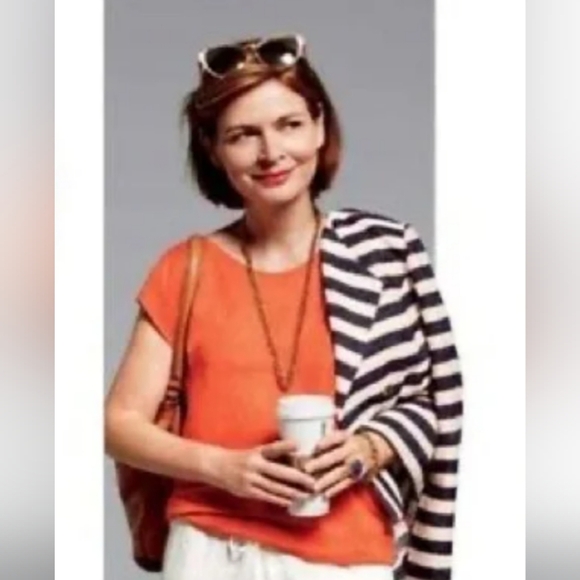 CAbi U Neck Tee Style 5072 Orange Size Small - Picture 1 of 8